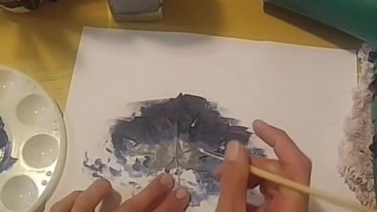 Leaf Painting In Action